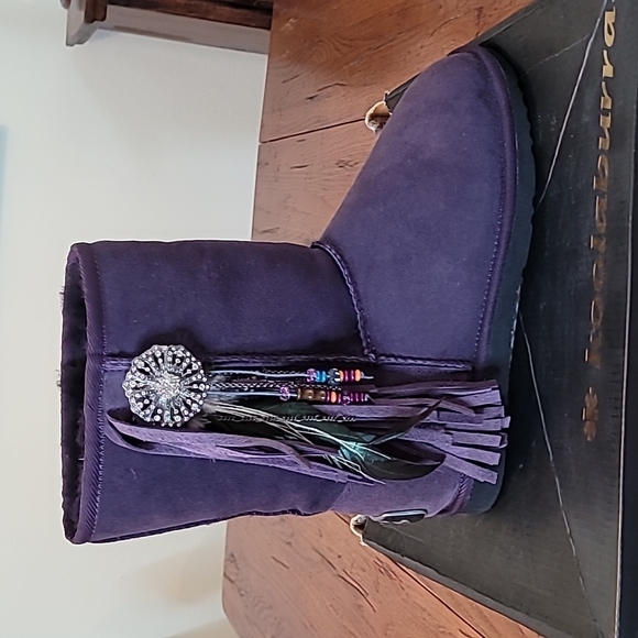 Koolaburra eggplant embellished short boot. - Picture 4 of 5